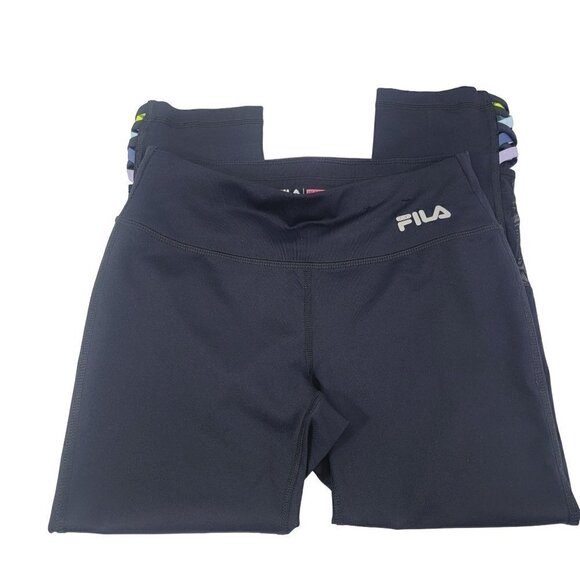 Fila Sport Live In Motion Women’s Size XS Black Yoga Capri Athletic Leggings - Picture 3 of 15